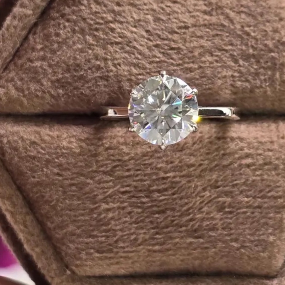 Unique Engagement 4CT Tulip , Cathedral setting ring white gold plated size 8 - Picture 8 of 9